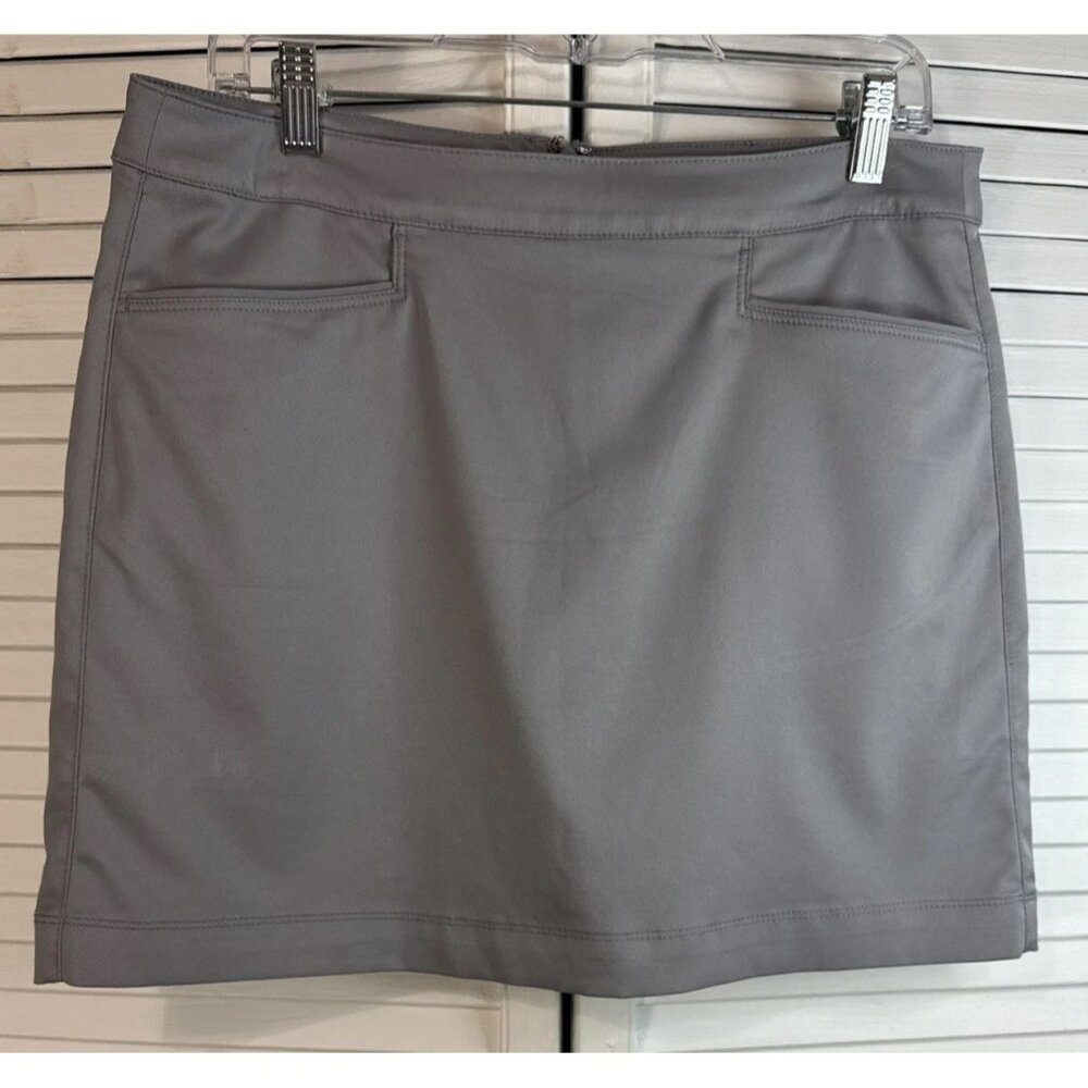 PGA Tour Golf Skort Skirt Size 8 Gray Geode Print Pockets  Sun Pro